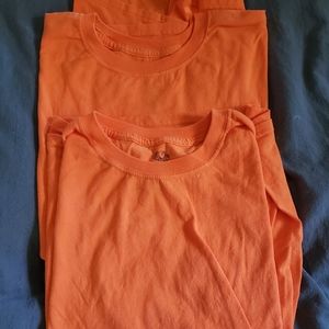 2 orange work shirts